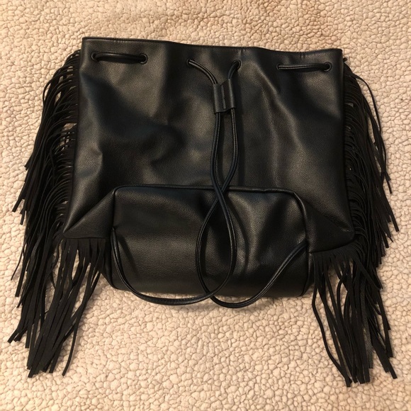 Victoria’s Secret Black Fringe Backpack - Picture 2 of 4
